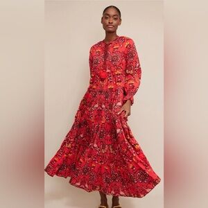 Cara Cara Grazia Maxi Dress In Peacock Watermelon Size M/L